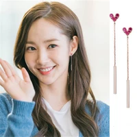 love necklace peach heart earrings korean simple for women brincos fashion jewelry mujer jewelry suit