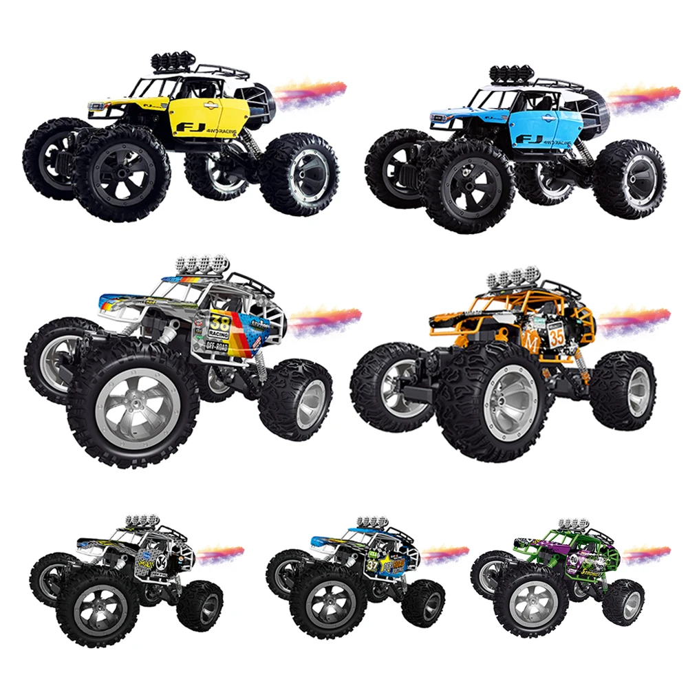 

1/12 Four-wheel Drive Rc Professional Spray Alloy Off-road Climbing Car Drift Bigfoot High-speed Charging Remote Control Toy Car