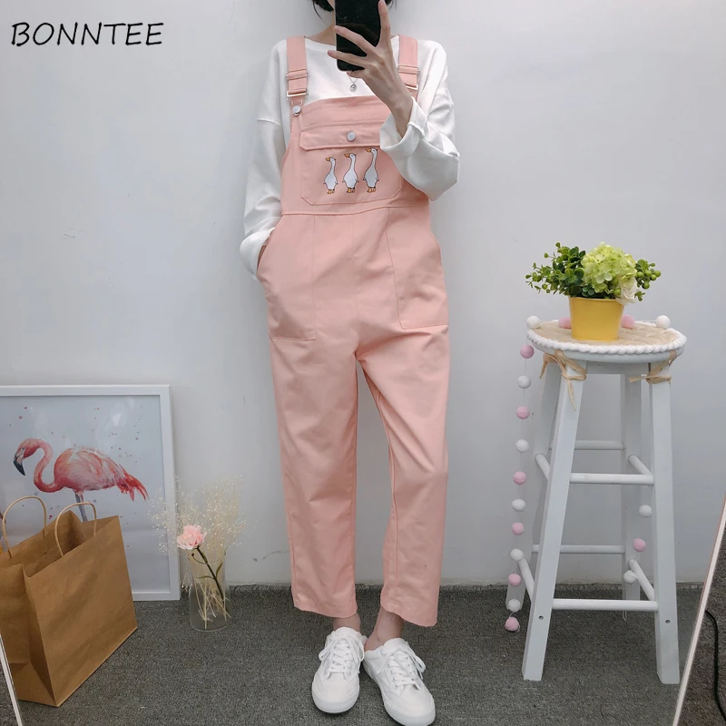 

Jumpsuits Women Cartoon Printed Leisure Chic Summer Sweet Students All-match Ankle-length Ulzzang Harajuku Streetwear Jumpsuit