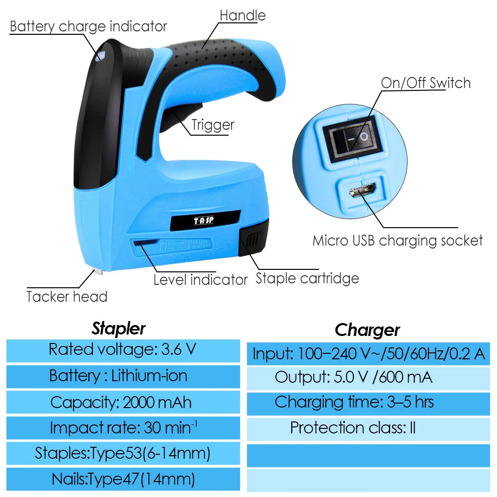 Степлер 3 6 в 2000 мАч с литиевой батареей беспроводной степлер 1000 шт. скоб и гвоздей