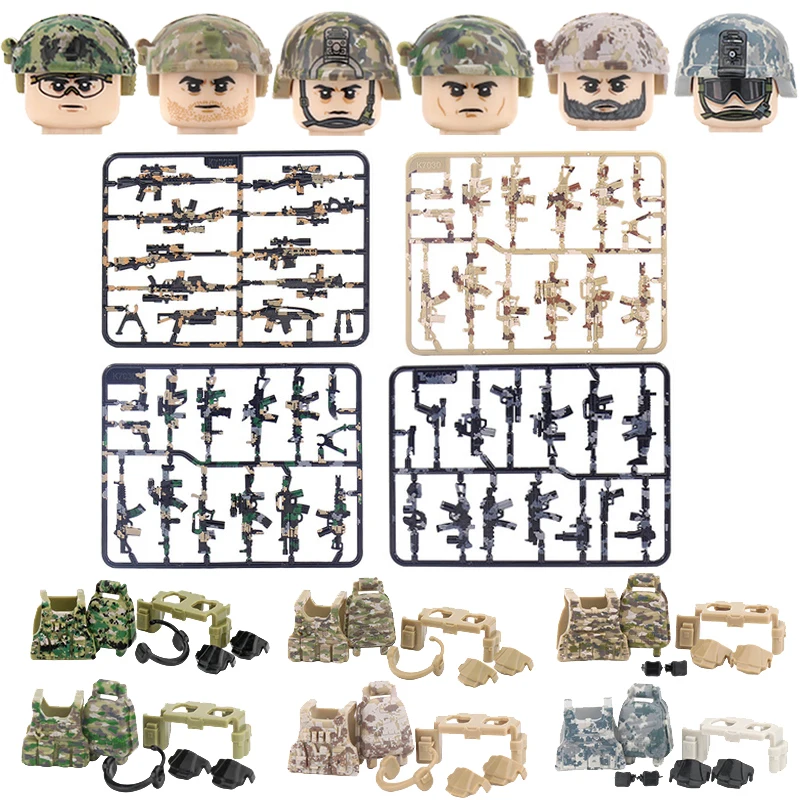 Военный армейский Камуфляжный шлем в джунглях строительные блоки американские