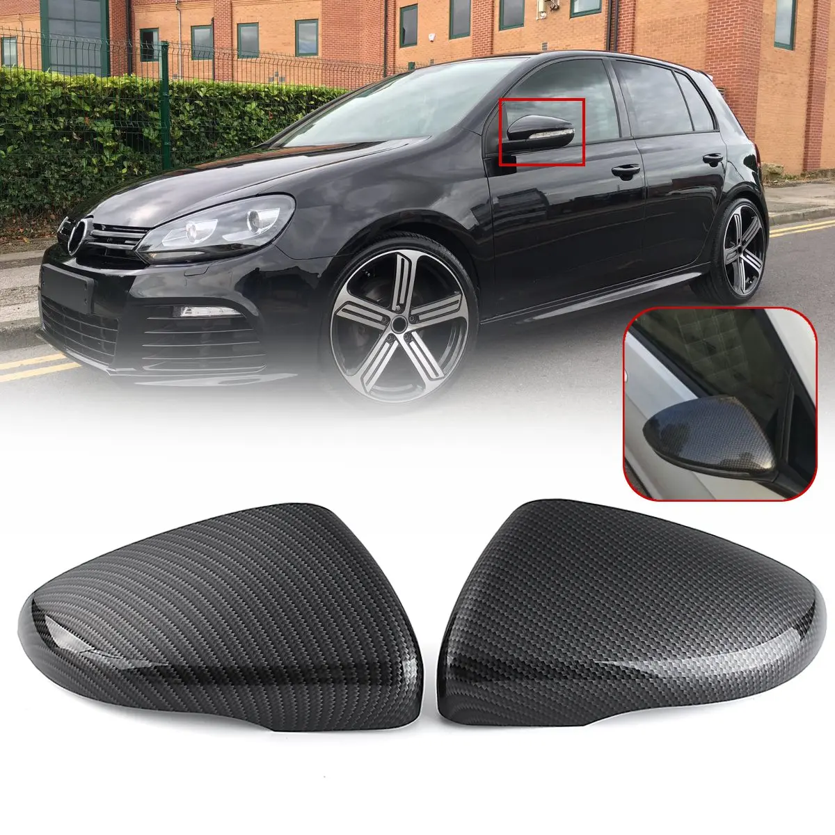 Зеркало заднего вида из углеродного волокна для Golf MK6 2009 2010-2013 VW Touran 2010 2011 2012 2013 2014