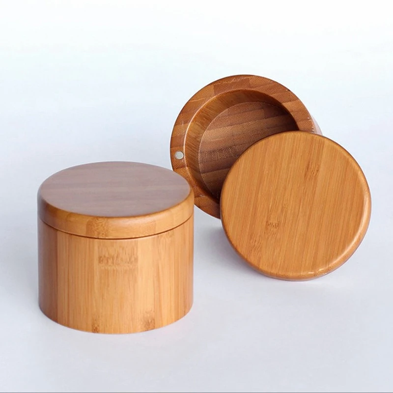2Pcs Storage Boxes Salt Box Wooden Bamboo With netic Swivel Lid Container For Kitchen Containers Food | Дом и сад
