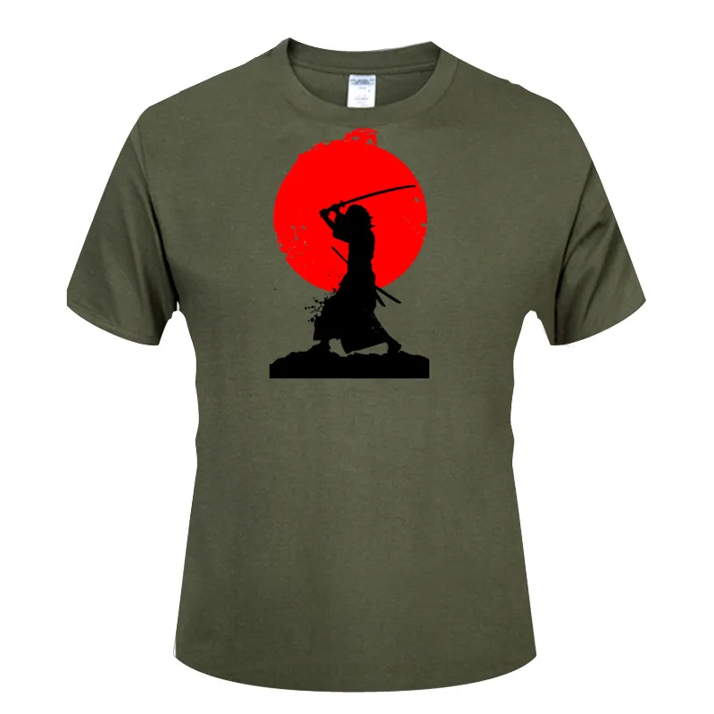 Футболка мужская с принтом воина солдата самурая из высококачественного хлопка