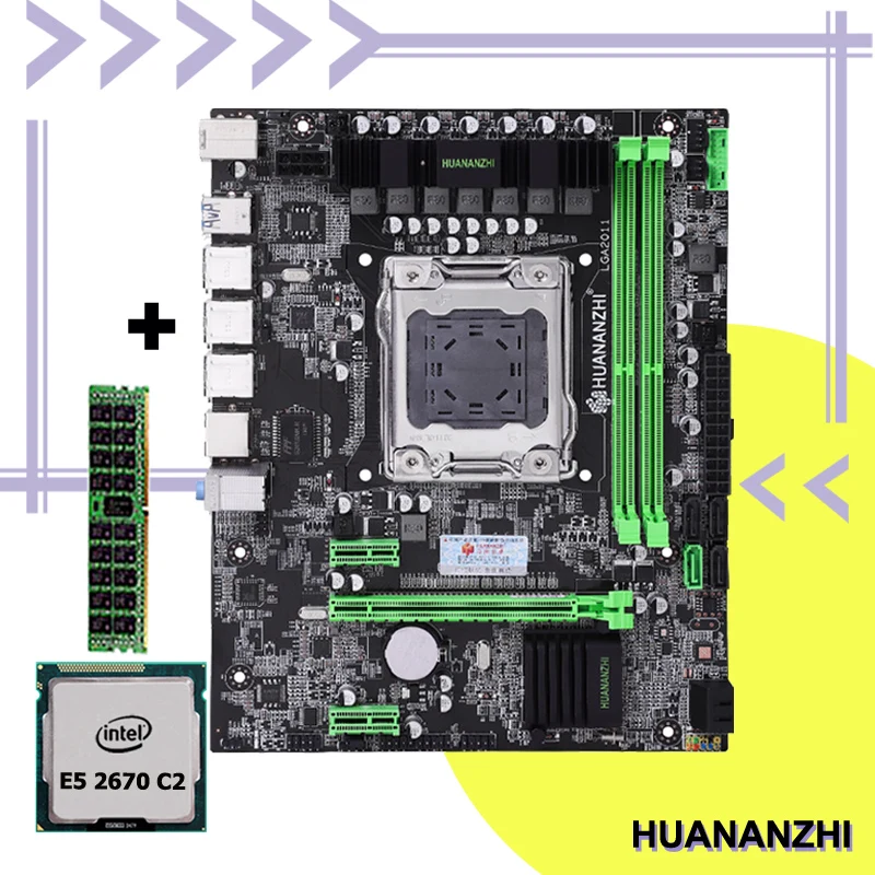 Новое поступление сборка компьютера DIY скидка mobo HUANANZHI X79 LGA2011 материнская плата с процессором Intel Xeon E5 2670 SR0KX ram 8G