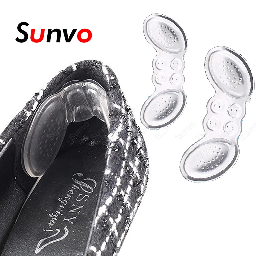 Sunvo Silicone Gel Heel Pad Insoles for Shoes Inserts High Heels Liner Grips Protector Stickers Heel Cushion Shoe Size Reducer