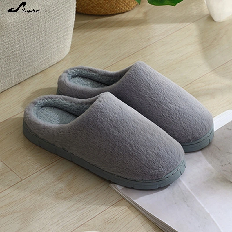 

Adisputent Women Slippers Winter Warm House Home Soft Non-Slip Plush Cotton Shoes Men Lovers Bedroom Ladies Cute Fur Slides