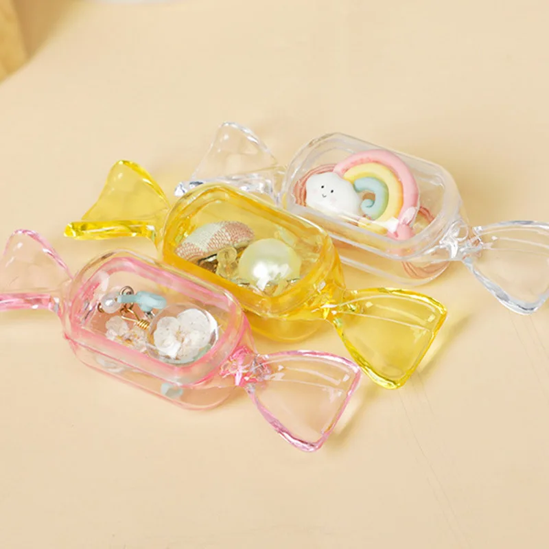 

10Pcs/12Pcs Candy Shaped Candy Box Birthday Party Mini Crystal Mud Box Creative Decorations Wedding Earring Jewelry Storage Box