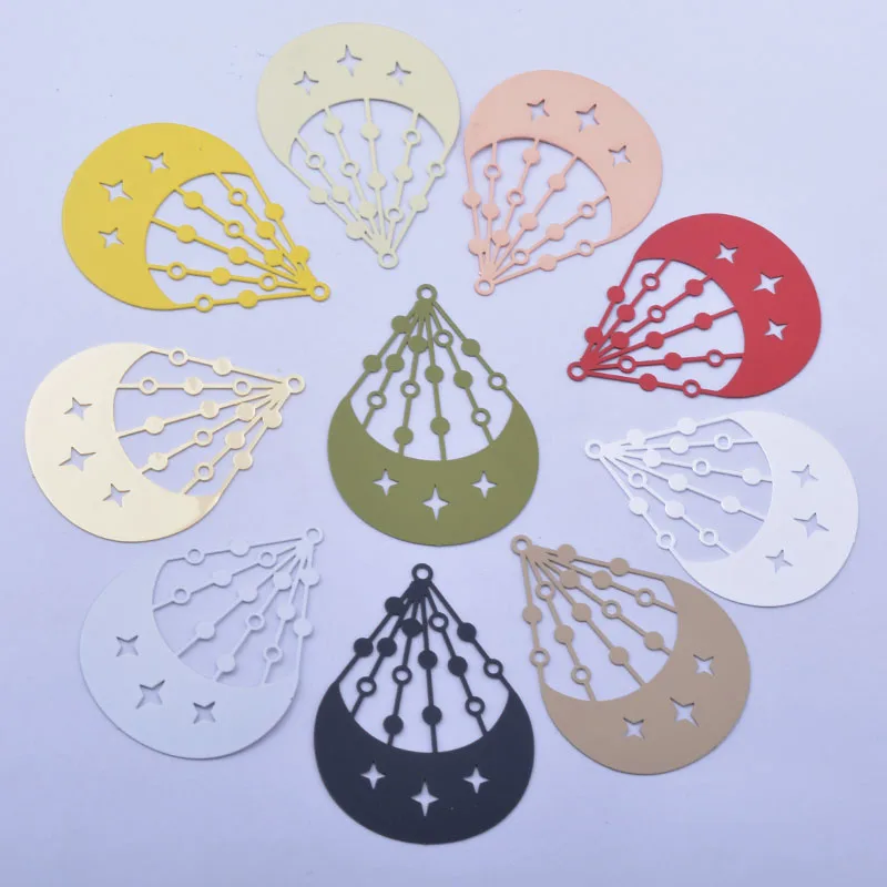 

30pcs AB6848 39*29mm Brass Moon and Stars Charms Earring Pendant For Woman Bijoux