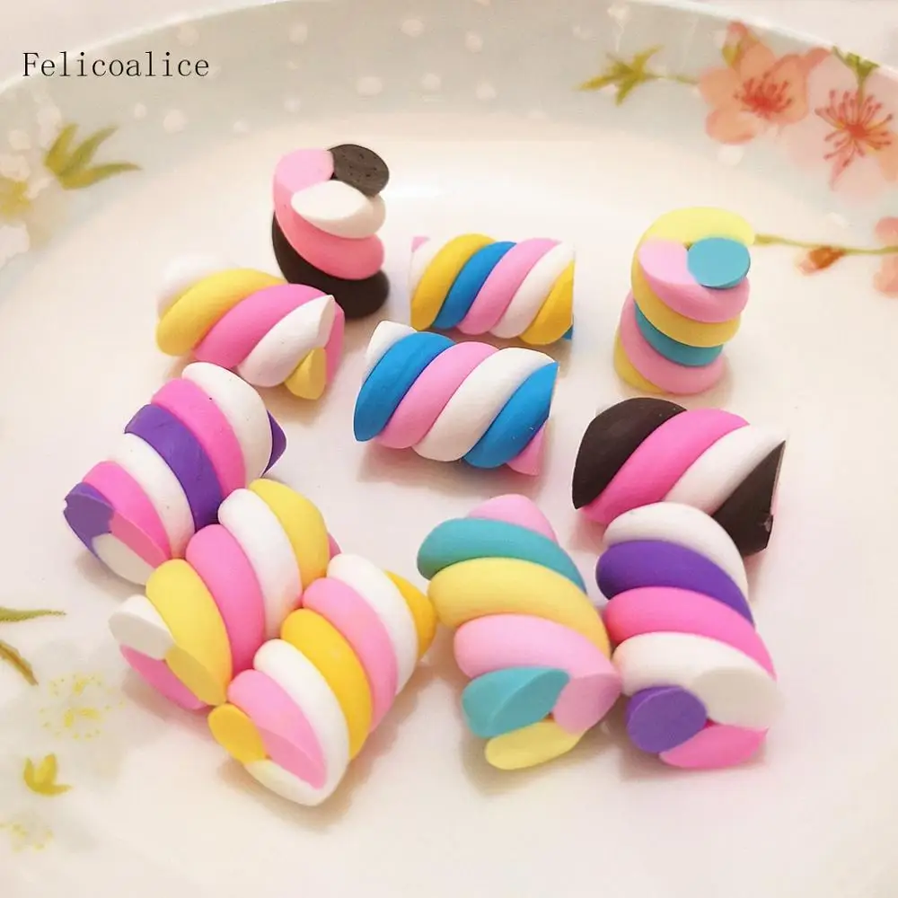 

10Pcs/Lot Cotton Candy Diy Slime Charms Supplies Accessories For Slime Filler Miniature Resin Kids Polymer Plasticine Gift