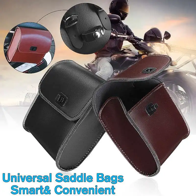 

2pcs/1pc Universal Motorcycle Bicycle Tool Bag Luggage Saddlebags PU Leather Waterproof for Honda for Suzuki for Kawasaki