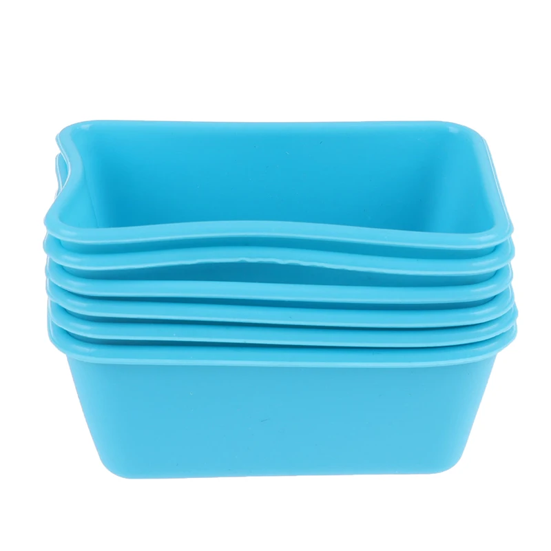 

6pcs Big Rectangle Silicone Cake Mold Pattern DIY Bakeware Fondant Muffin Chocolate Moulds Cupcake Molds Cake Tools