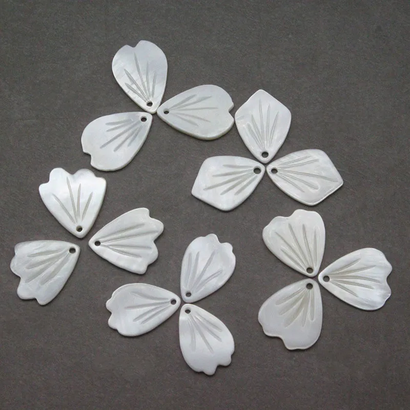 

5pcs / bag natural shell 13 * 18mm peony rose begonia cherry petals jewelry making DIY hair clip brooch earrings accessories