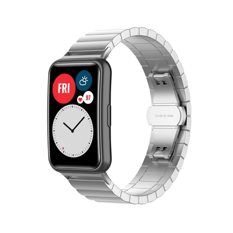 

X37D Stainless Steel Watch Band Replacement Wrist Strap with Tool for -Huawei Watch Fit 1.64" Vivid AMOLED Display Watch