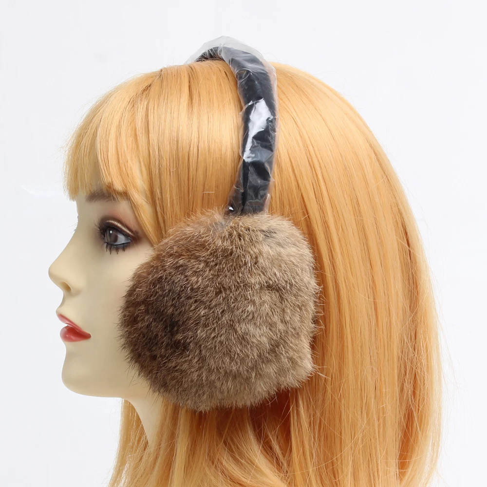 Женский Настоящий мех кролика наушники для женщин женская зимняя обувь из