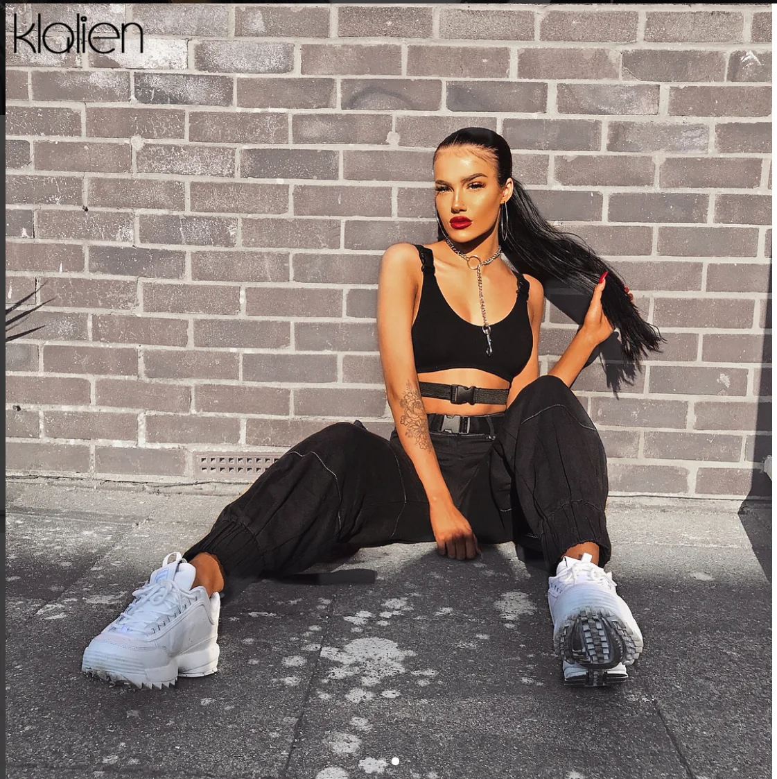 KLALIEN новая крутая одежда Ms. Hip Hop уличные штаны повседневные Беговые брюки с высокой талией свободные женские брюки Модные женские штаны
