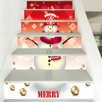 christmas snowman stairdecor stickers pvc waterproof stairway poster self adhesive wallpaper for corridor staircase decals