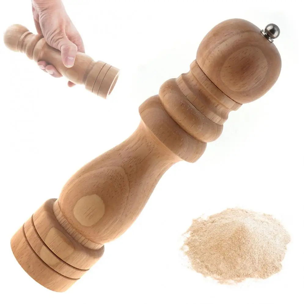 8 InchWooden соль мельница для перца мельницы специй движением руки дерево с Керамика