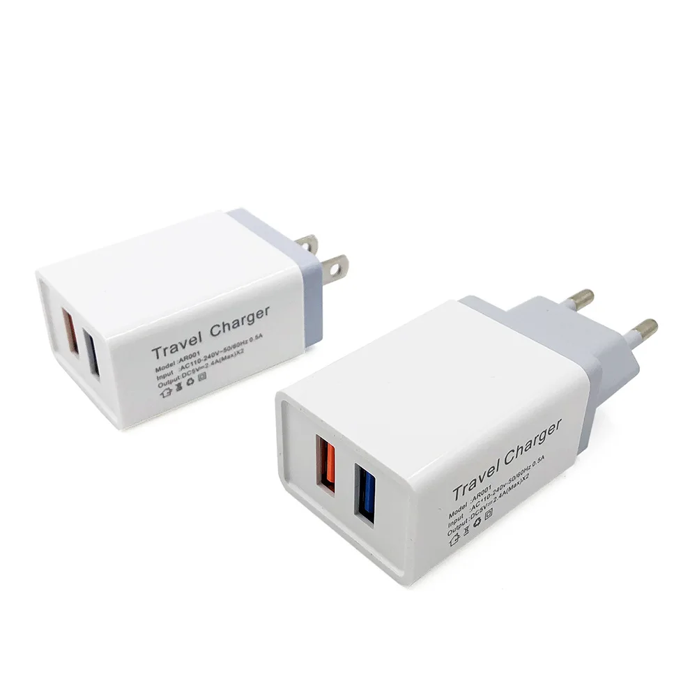 5V2.4A двойной USB зарядная головка США/Европейский Стандартный адаптер мобильный