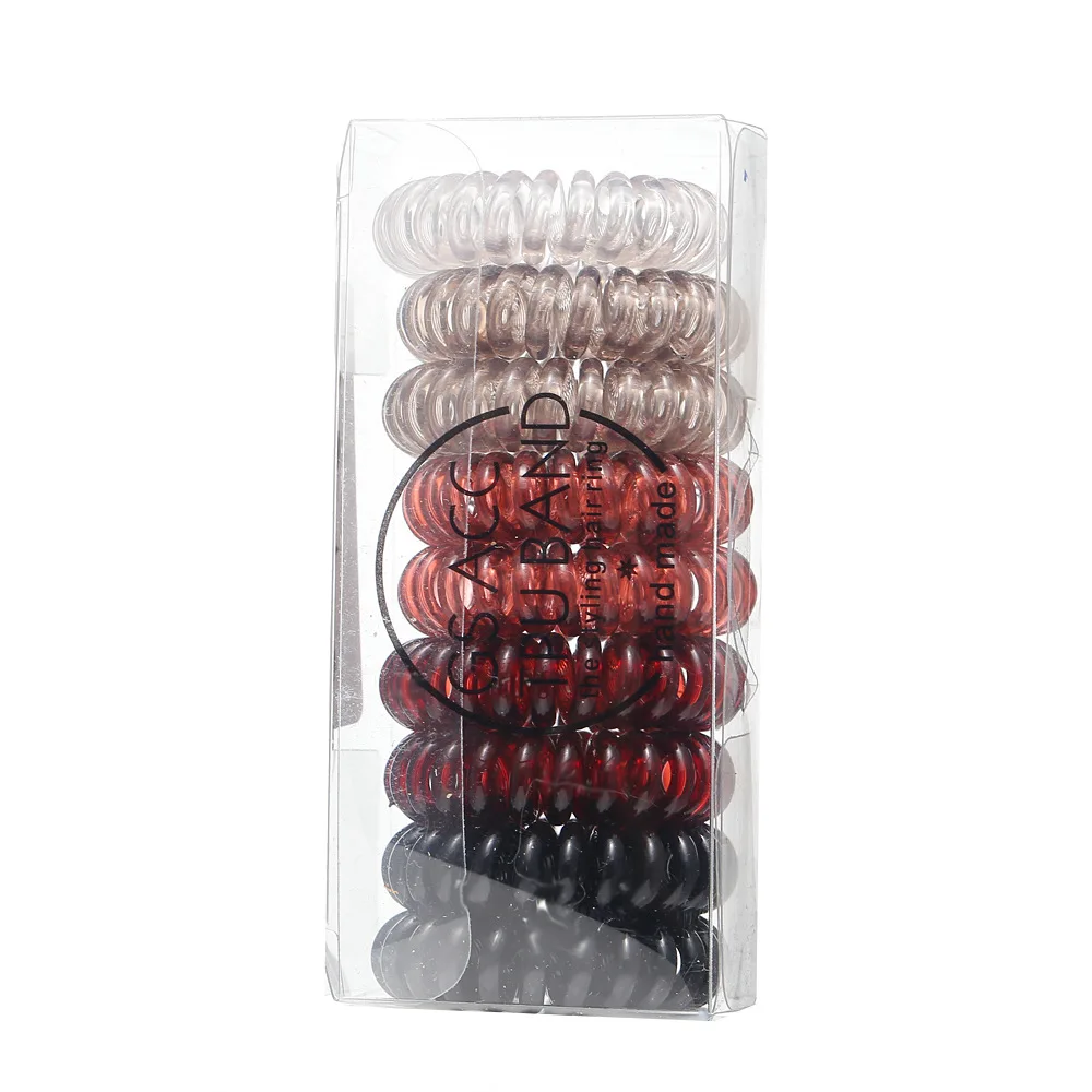

New Transparent Phone Cord Rubber Band Fashion Solid Elastic Hair Bands Colorful Women Hair Rope Fashion Headwear Accessories