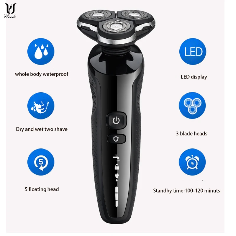 Бритва Электрическая аккумуляторная для мужчин устройство сухого и влажного