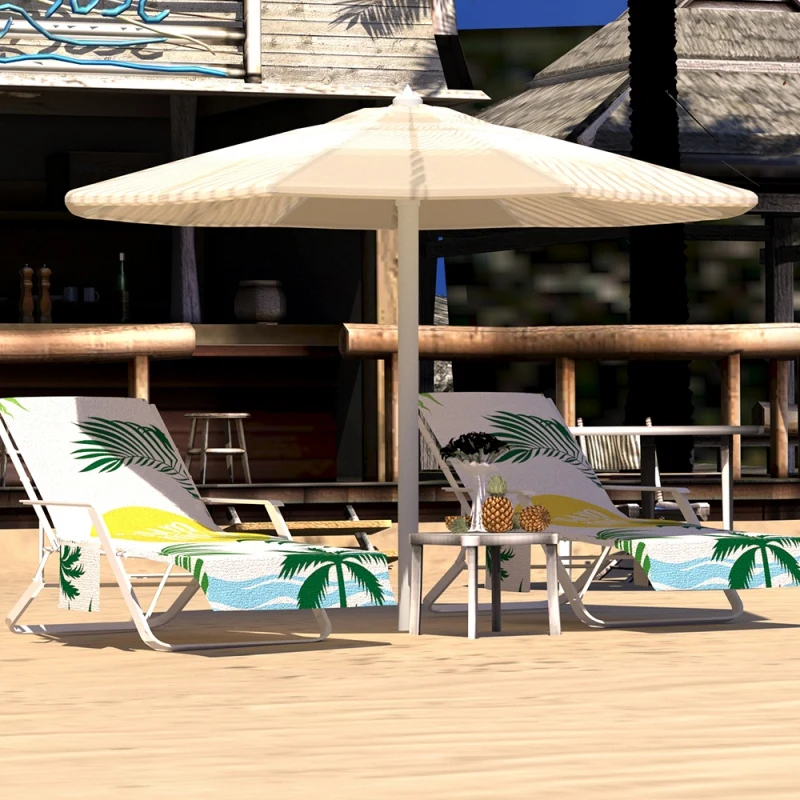 Ленивый шезлонг пляжное полотенце чехлы для стульев с карманами Быстросохнущий