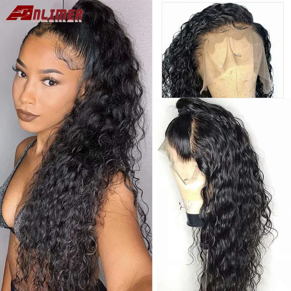 Бесклеевые парики из натуральных волос на шнурках влажные и волнистые волосы с