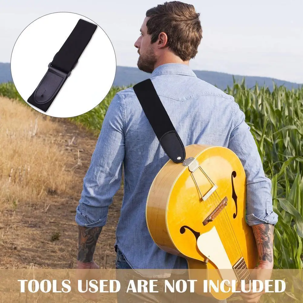 

Ремешок кожаный для акустической гитары, регулируемый черный, красный музыкальный для электрогитары, аксессуары, ремешок для инструмента ...