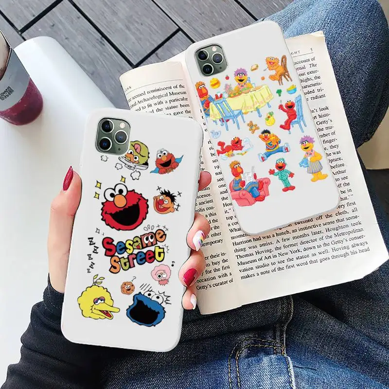 

Ins Sesame Street Cookie Phone Case Candy Color for iPhone 6 6S 7 8 11 12 XS X SE 2020 XR mini pro Plus MAX funda