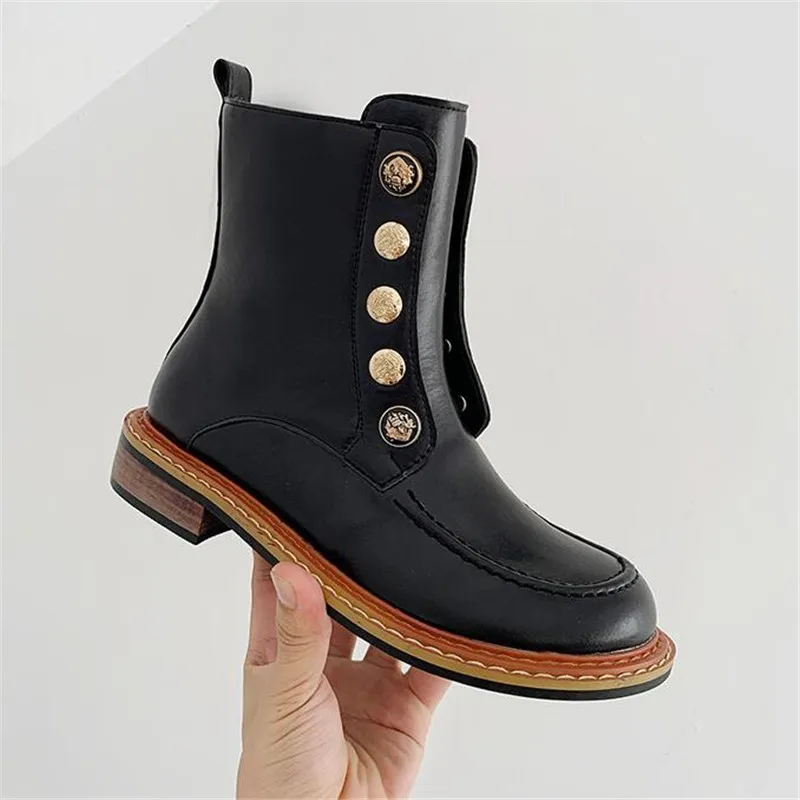 

Autumn and winter Martin boots fashion boots 2021 net red thick heel thick-soled winter boots motorcycle boots mid-tube women bo