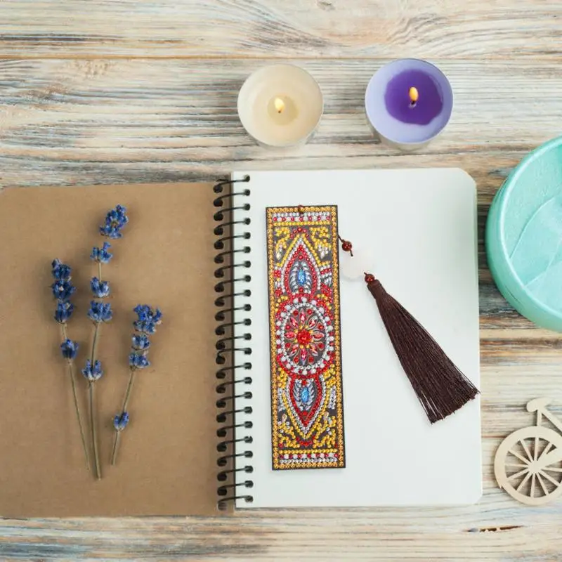 Сделай сам алмазная живопись особой формы кожа искусственная закладки для книг