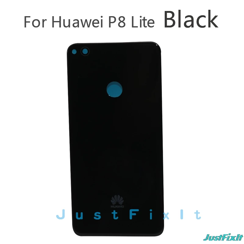 Черный Замена для huawei P8 Lite Задняя крышка батареи задняя дверь для huawei P9Lite Задняя стеклянная крышка Корпус чехол панель - Цвет: Черный