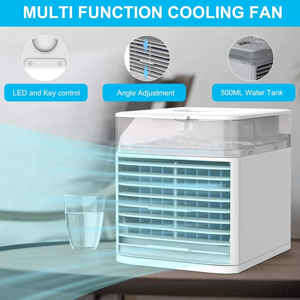 

2021 Mini Air Conditioner Air Cooler Fan 7 Colors Light USB Portable Air Conditioner Sterilization isinfection Air Cooling Fan