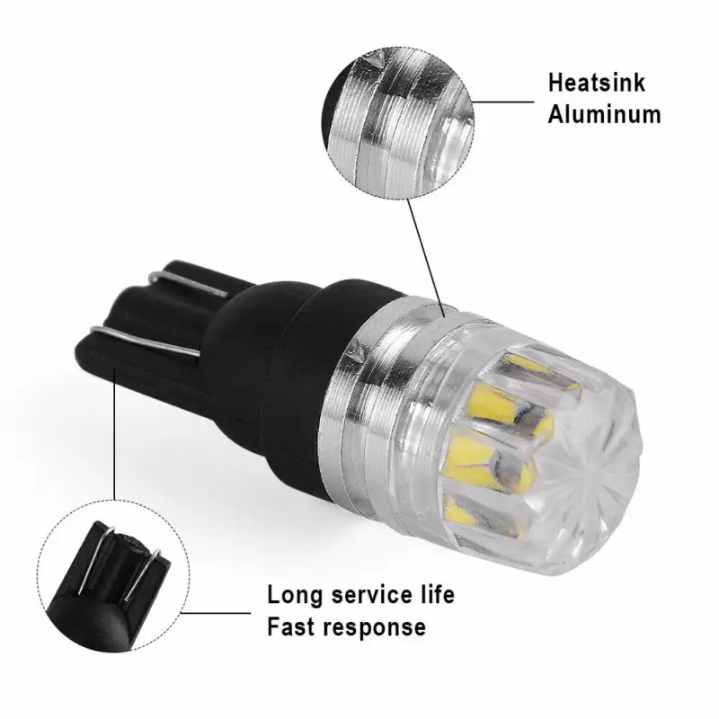 

10pcs LED Light Bulbs T10 2SMD Dashboard Dome High Power Accessory Indicator LED