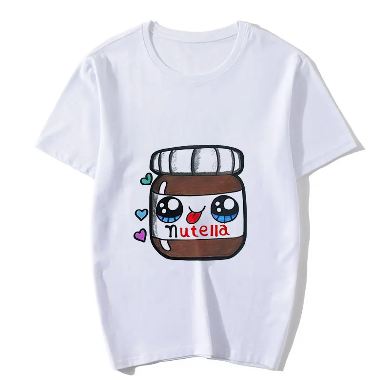 

T-shirt Graphic Tshirt Korean Style Top Tees Female Nutella Print T Shirt Women 90s Harajuku Ullzang