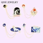 Женская Брошь в виде мультяшного солнца, облака, звезд, Кита