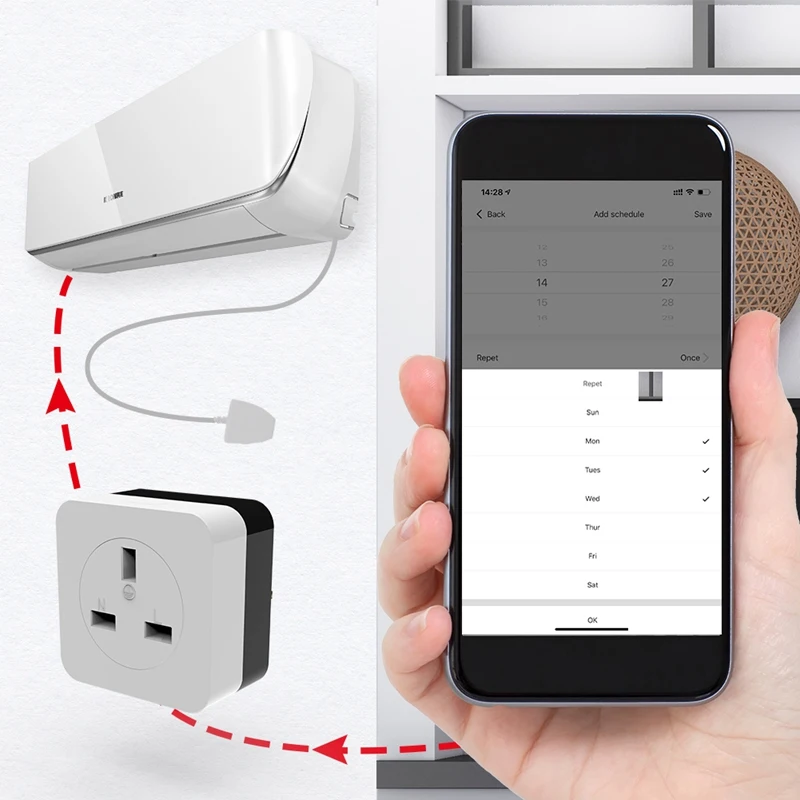Умный кондиционер Comp Plug Wifi Голосовое управление умная розетка работает с Alexa для