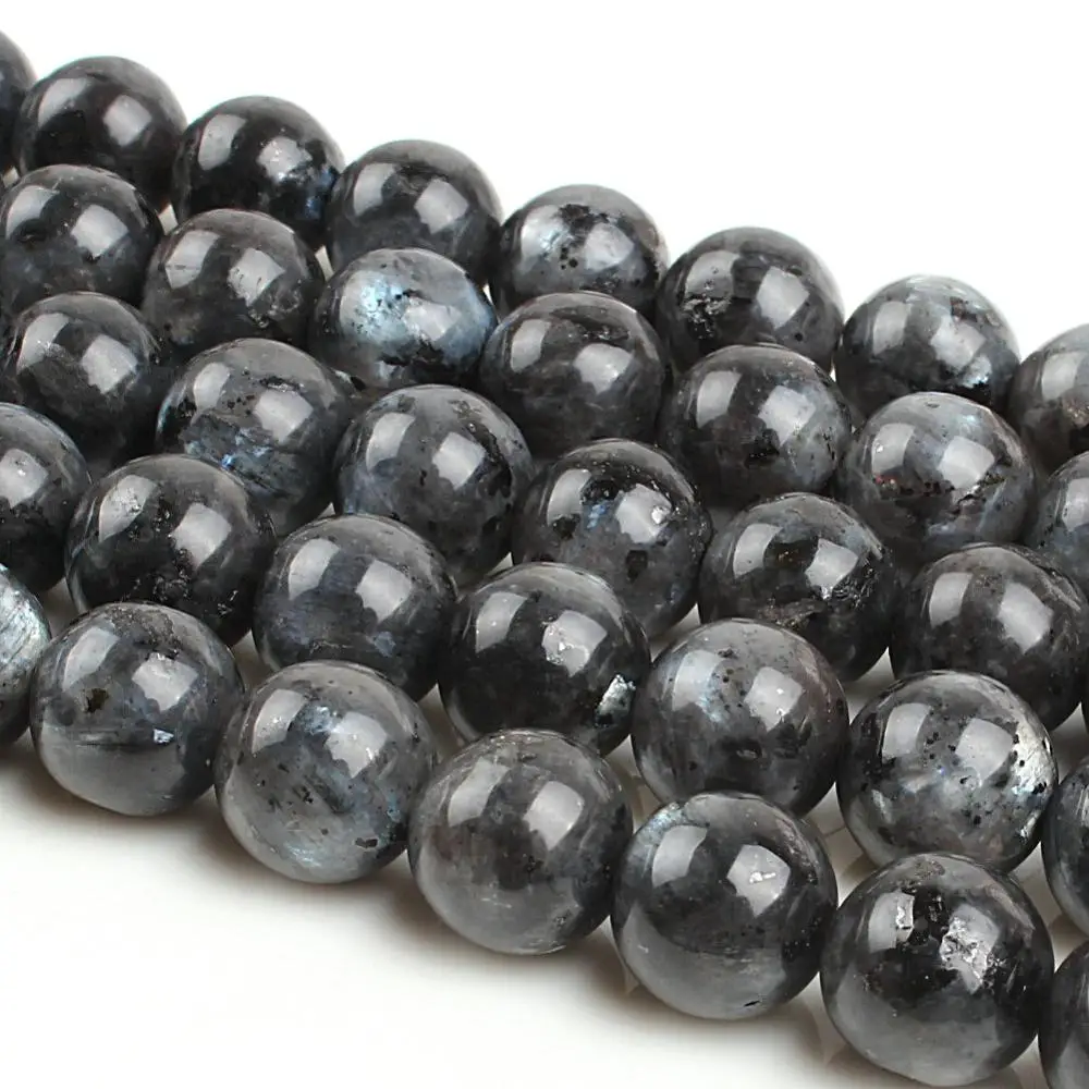 Натуральный круглый черный спектролит Лабрадорит Драгоценный камень свободные