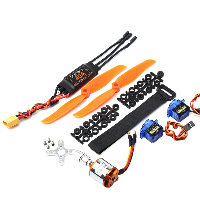 

A2217 2300KV бесщеточный двигатель 40A ESC XT60 разъем SG90 9G Mini Servo 6035 Пропеллер для радиоуправляемого самолета с неподвижным крылом вертолета