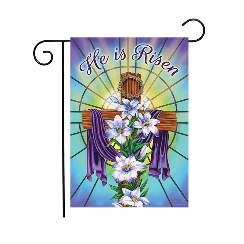 Double-sided Printing Easter Garden Flag Banner Accessiories Party Flags Festivals Holidays Seasons Decoration | Дом и сад