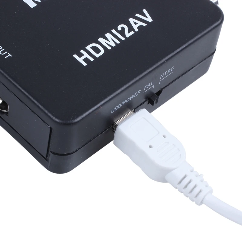Композитный видеоконвертер AV MINI HDMI на 3RCA CVBS адаптер ТВ PS3 VHS VCR DVD черный |