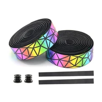 bicycle handlebar tape with 2 bar plugs road bike accessories soft breathable non slip cycling bicycle bar tape