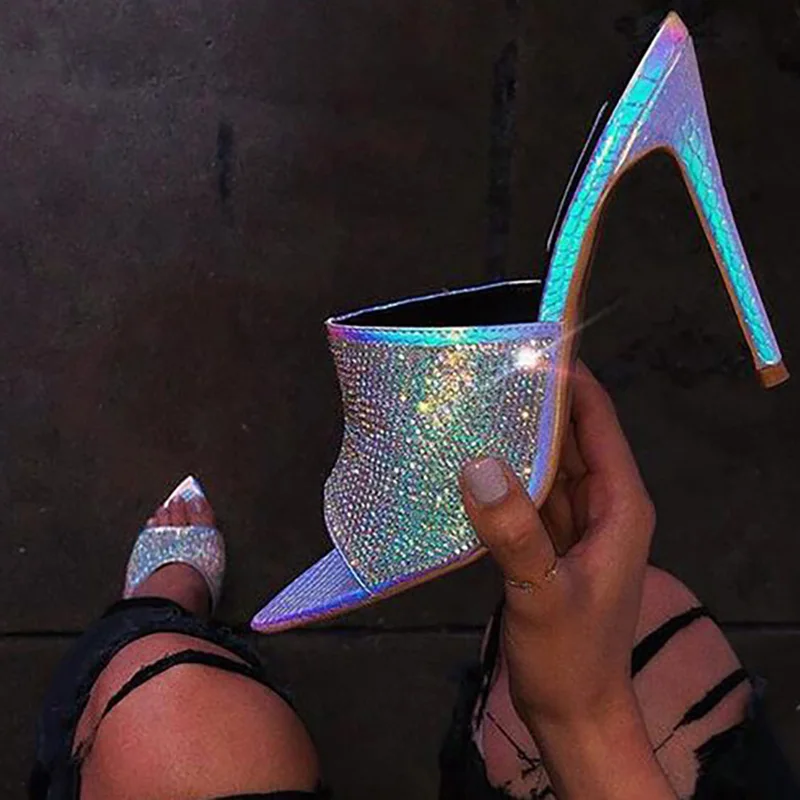 Женская обувь на высоком каблуке женские туфли лодочки со стразами Босоножки