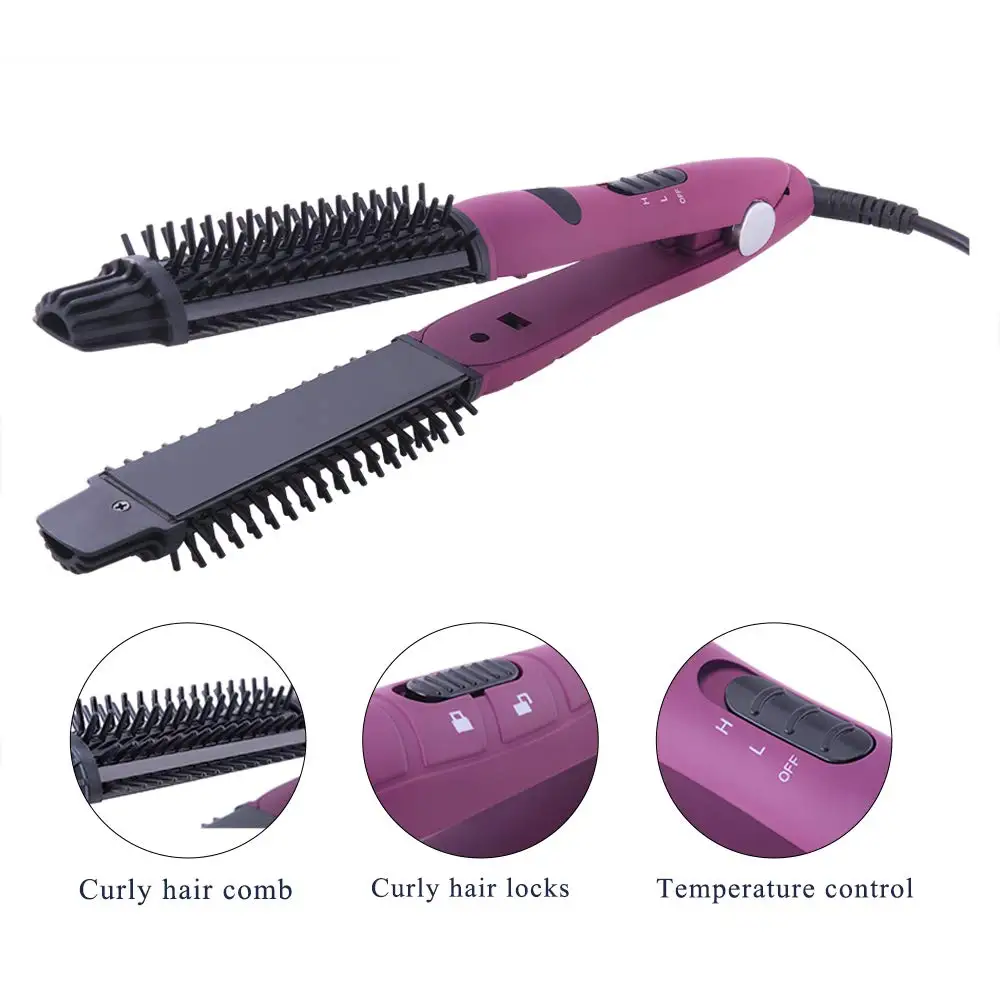 2 в 1 дорожный выпрямитель для волос и бигуди утюжок завивки с регулируемой