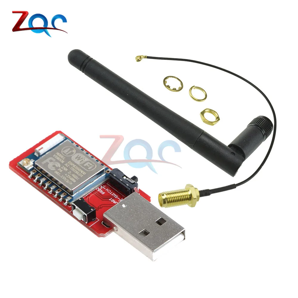 ESP8266 ESP-07 Wi-Fi Беспроводной модуль USB к TTL CH340G Плата расширения 2 4 ГГц 3dBi антенна IPEX