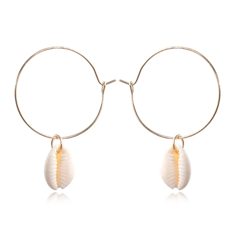 Серьги-капельки из натуральной раковины круглые серьги ручной работы в богемном