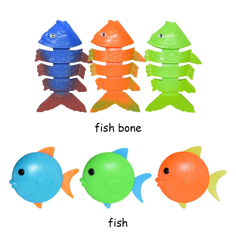 

3pcs Children Swimming Bath Toy Diving Funny Fish Bone Summer Swimming Pool Diving Throwing Game Accessories Toys for Kids Water