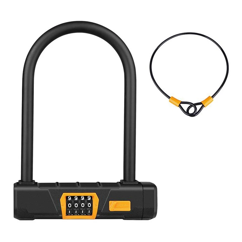 

Bicycle Lock U-Shaped 4 Digit Coded Lock Bicycle Security Lock MTB Road Bike Cycling Anti-Theft Lock Cycling Accessories