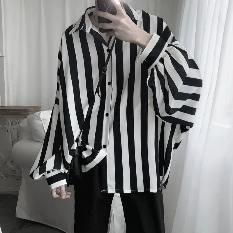

2022 summer male loose long-sleeved casual shirt