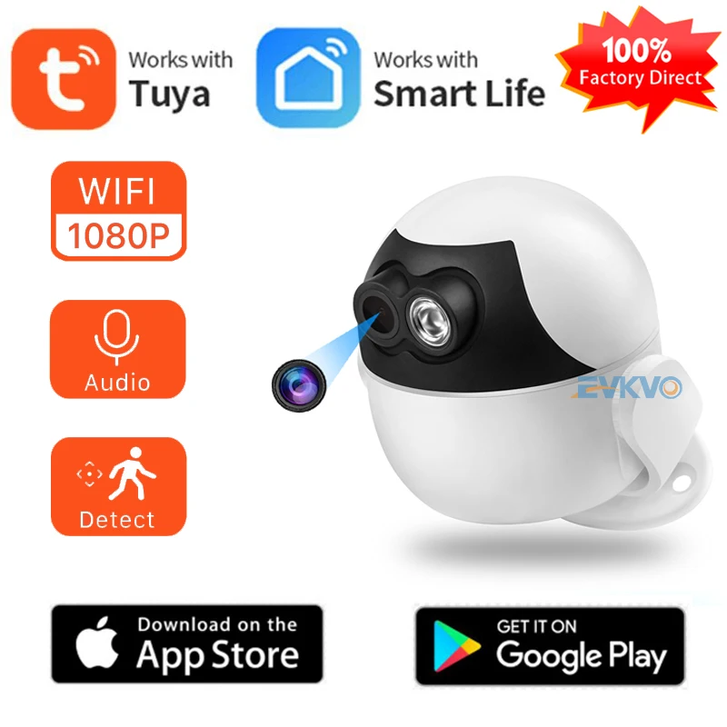

Tuya Smart 1080P Wifi Mini Camera Smart Home Security Video Surveillance Two-Way Audio Baby Monitor Night Vision Baby Monitor